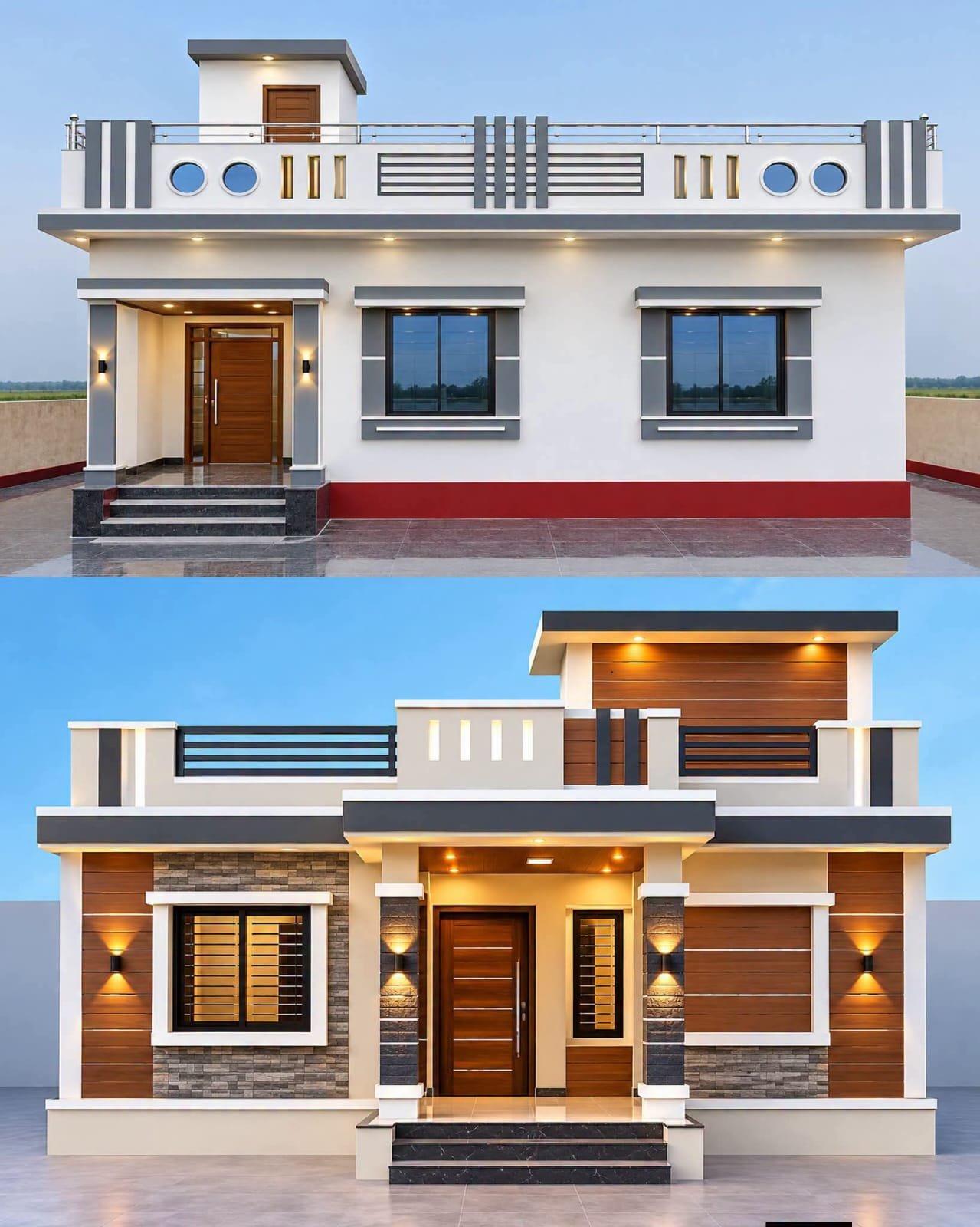 Two façade options for a single-storey home